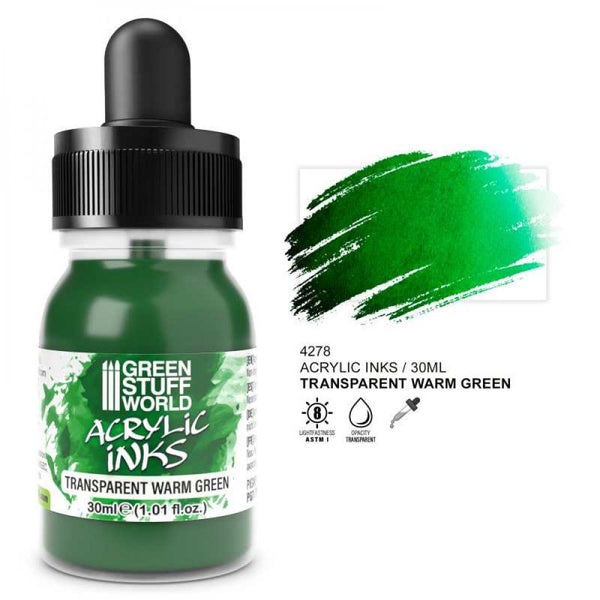 Encre Acrylique Transparente - Vert Chaud