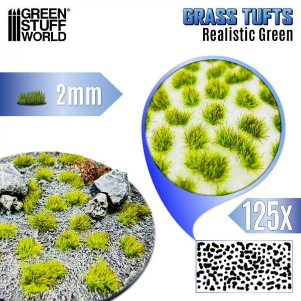 Touffes d'herbe - Tuft 2 mm - Vert Réaliste
