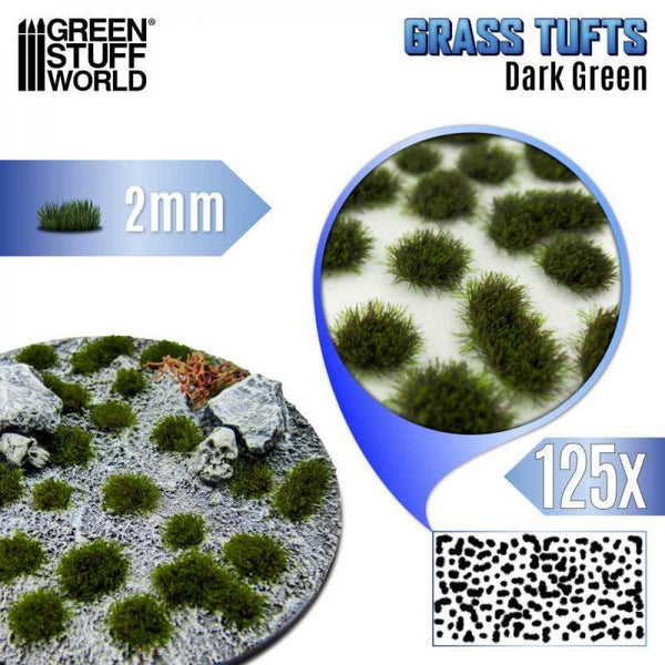 Touffes d'herbe - Tuft 2 mm - Vert Foncée