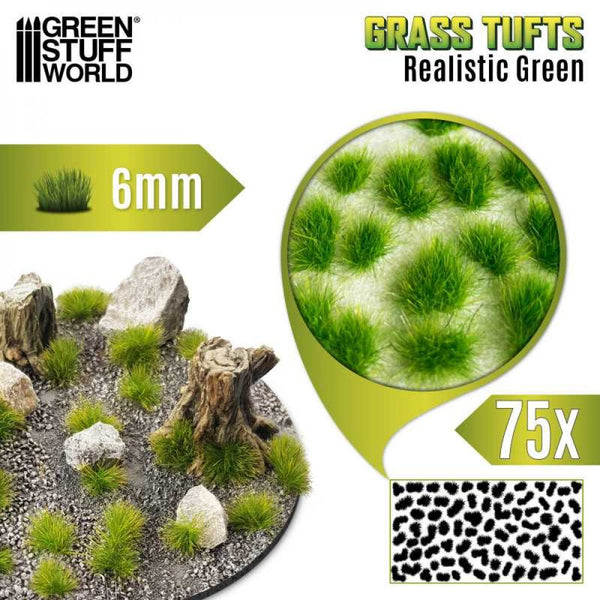 Touffes d'herbe - Tuft 6 mm - Vert Réaliste