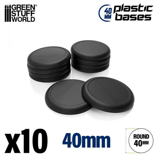 Socles de Plastique Ronds 40mm - Bords Arrondis (paquet de 10)