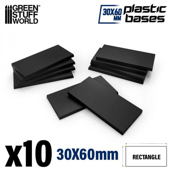 Socles rectangulaires 30x60mm en plastique (paquet de 10)